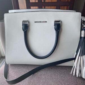 Michael Kors Cream and Black Satchel